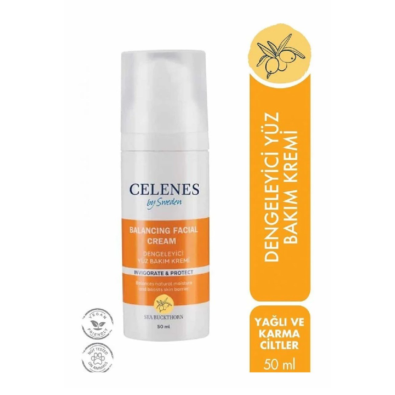 Celenes Balancing Facial Cream Dengeleyici Yüz Bakım Kremi C Vitamini Yağlı Karma Ciltler 50 ml 