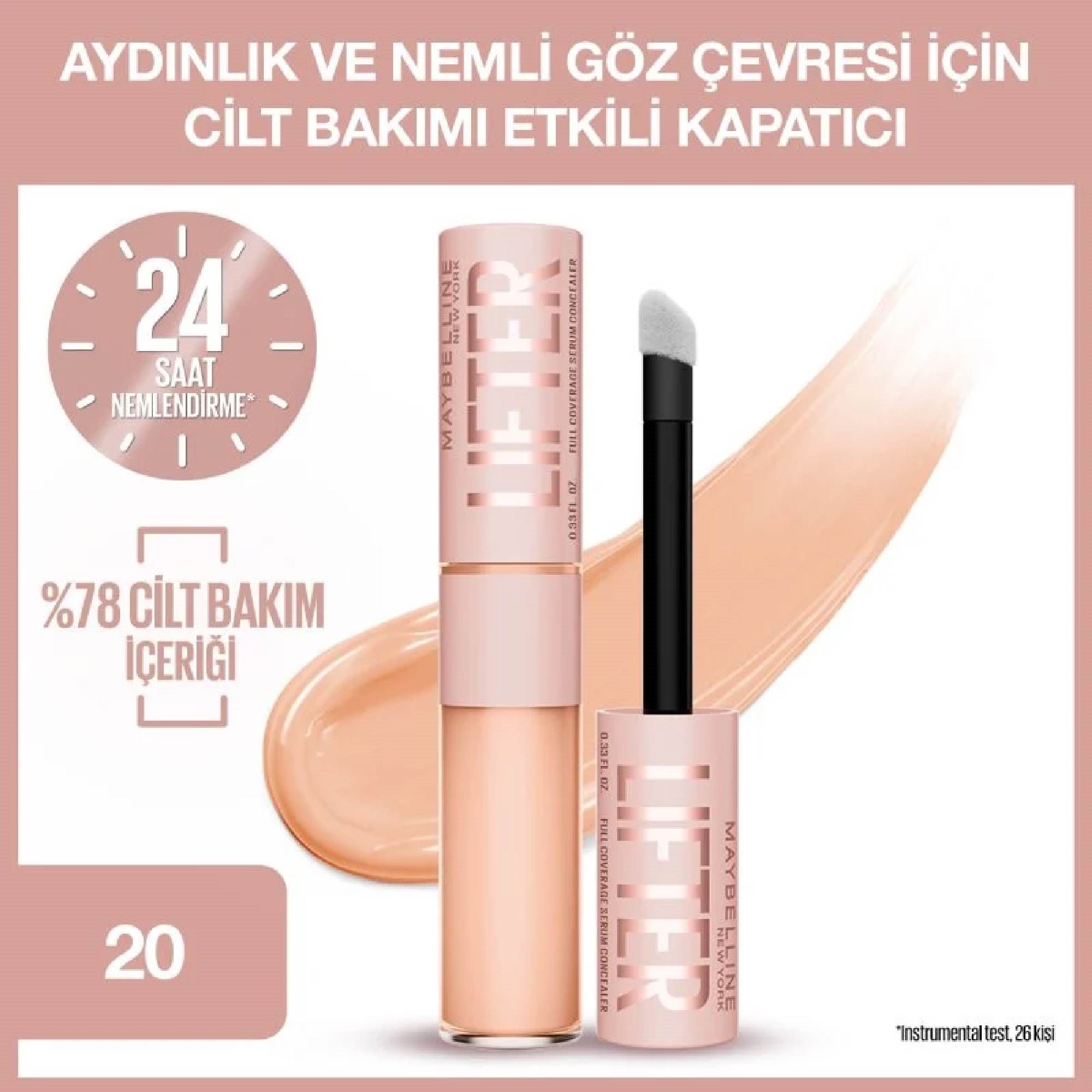 Maybelline Lifter - Nemlendirici ve Aydınlatıcı Etkili Kapatıcı No: 20