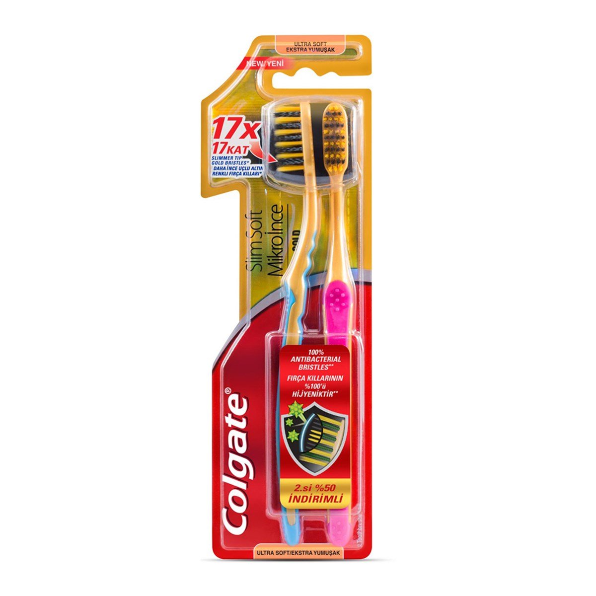 Colgate Mikro İnce Gold Diş Fırçası 1+1