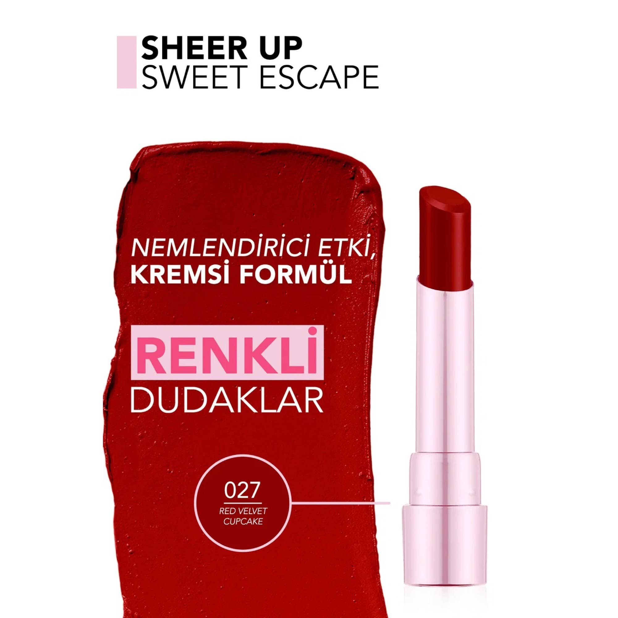 Flormar Sheer Up Sweet Escape 027 Redvcpcake