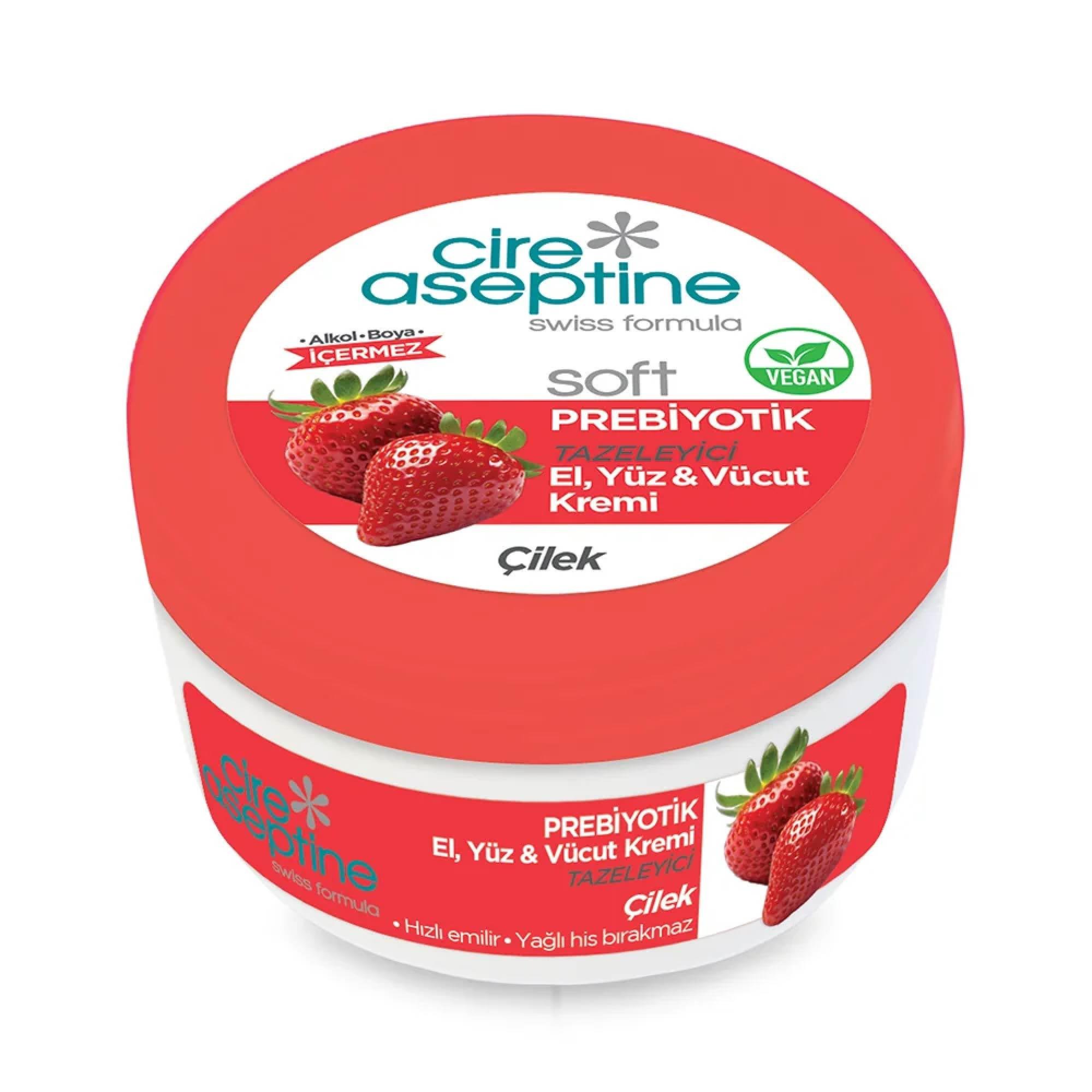 Cire Aseptine Prebiyotik El,Yüz,Vücut Kremi Çilek Tazeleyici 100 ml