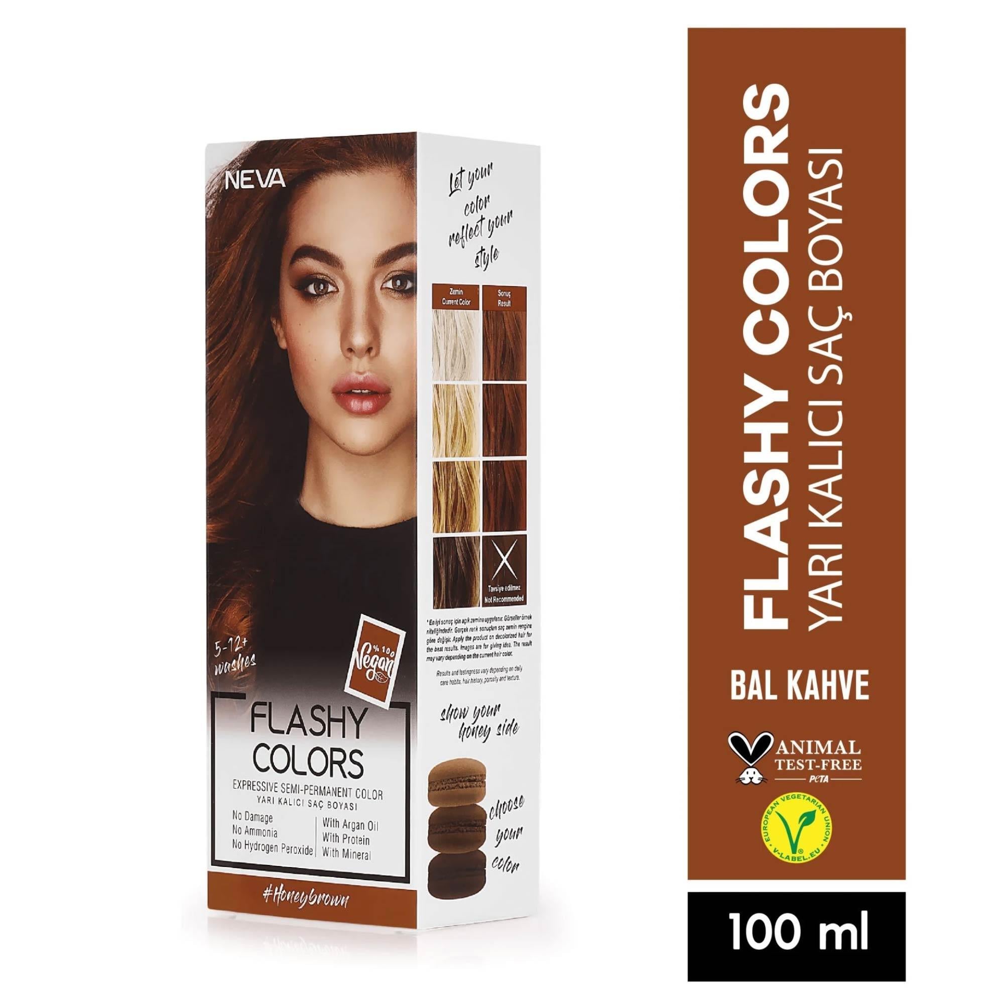 Neva Flashy Colors Yarı Kalıcı Saç Boyası Bal Kahve 100 ml