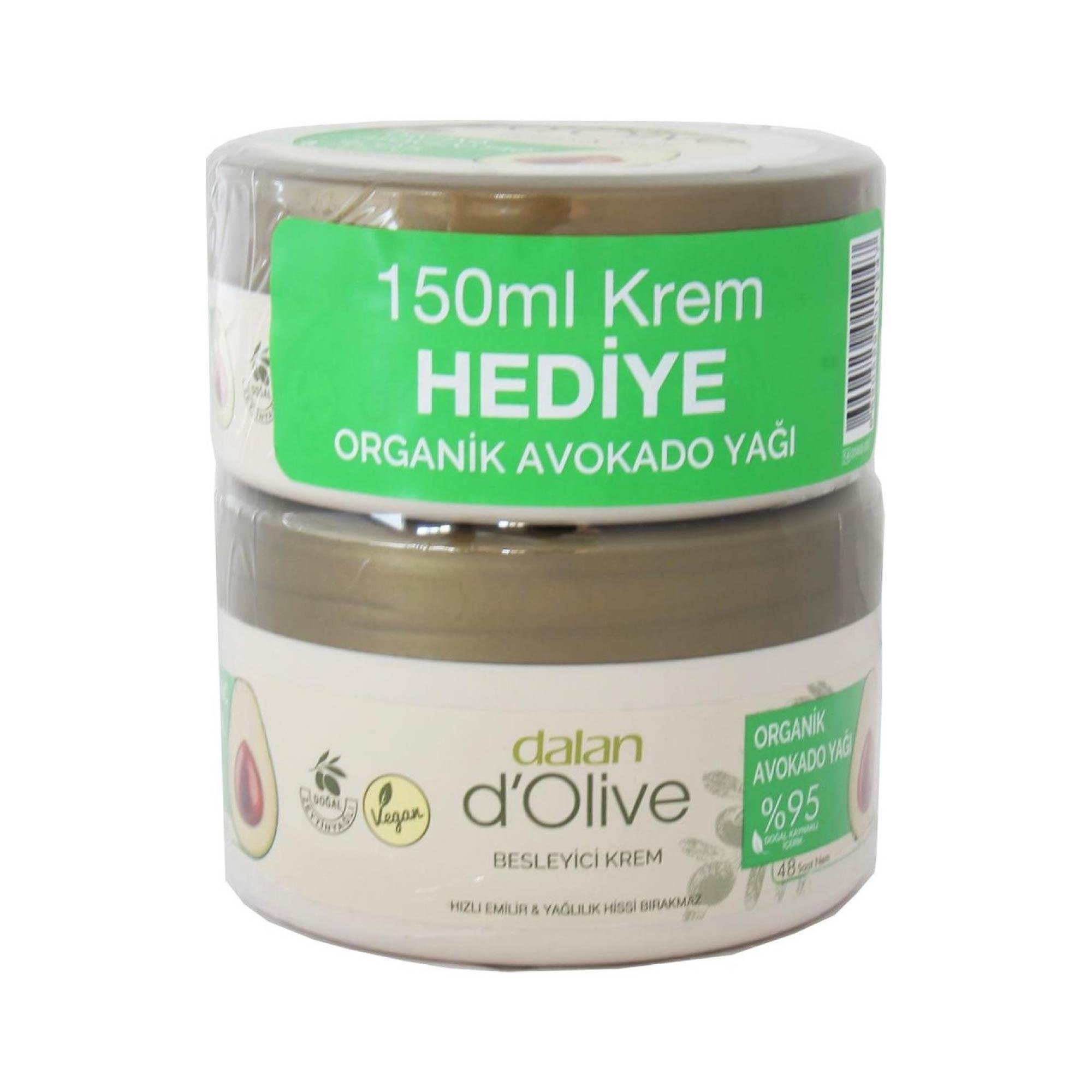 Dalan D'olive Besleyici Organik Avokado Yağlı Kremi 250 ml + 150 ml Hediye