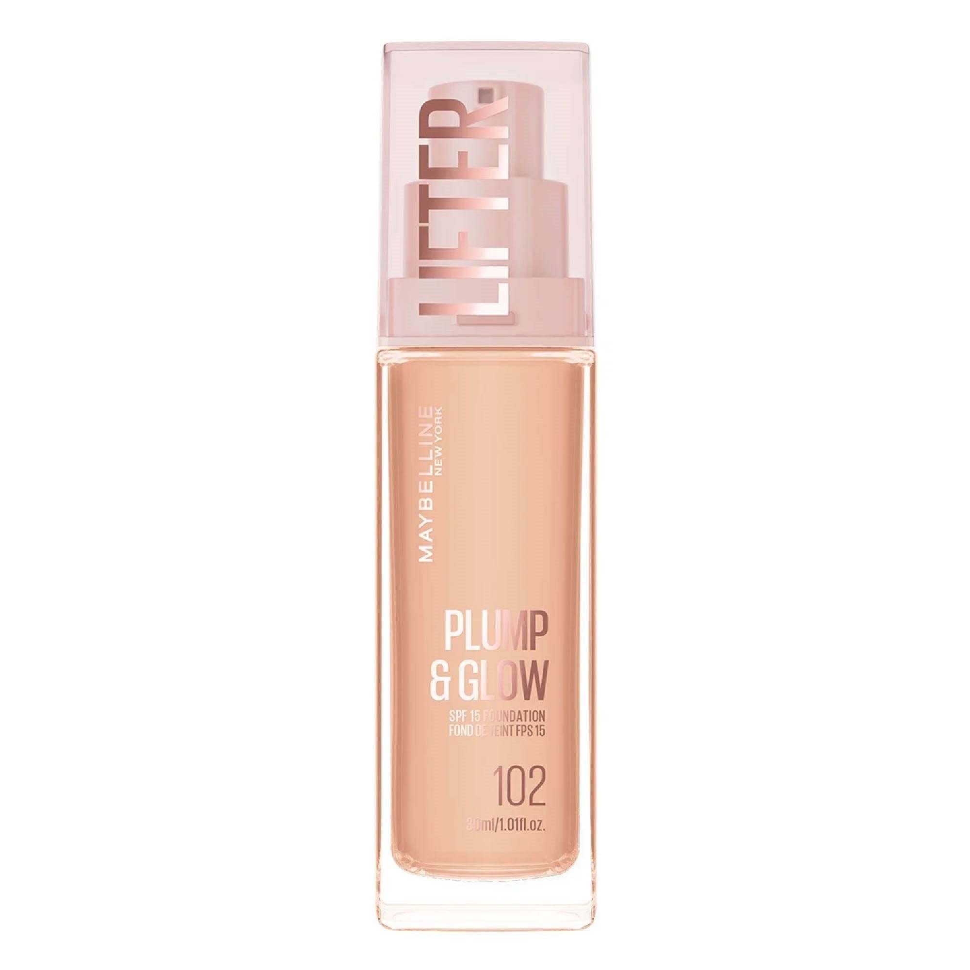 Maybelline Lifter Plump & Glow - Cilt Bakım Etkili Fondöten No: 102