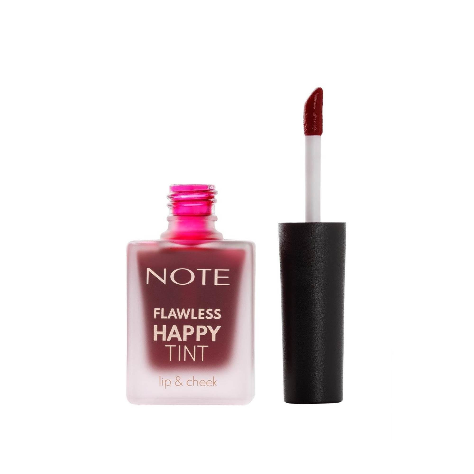 Note Flawless Happy Tint Lip & Cheek 02 Wild Cherry Dudak ve Yanak Renklendirici Likit Allık - Mor 