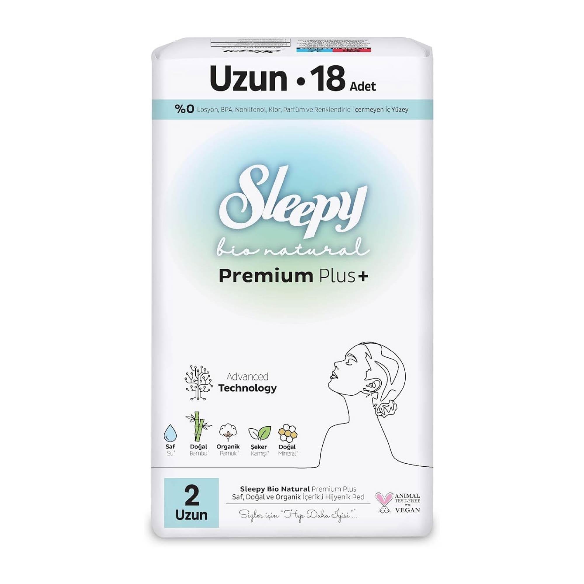 Sleepy Bio Natural Premium Plus Uzun 18 Adet Ped