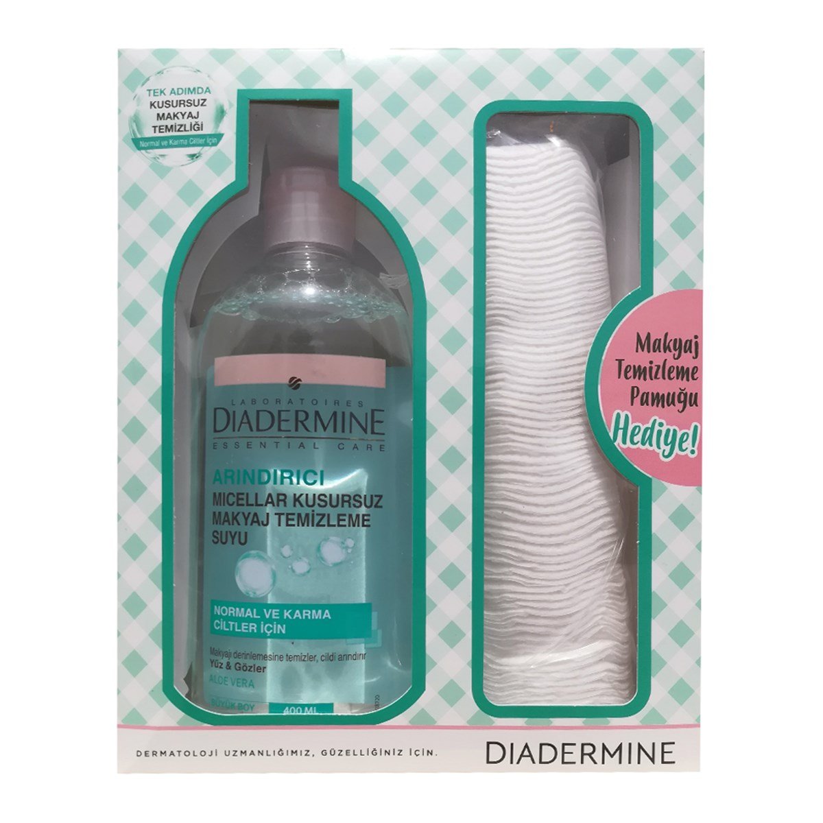 Diadermine Essentials Micellar Arındırıcı Temizleme Suyu 400 Ml+Makyaj Temizleme Pamuğu Hediyeli