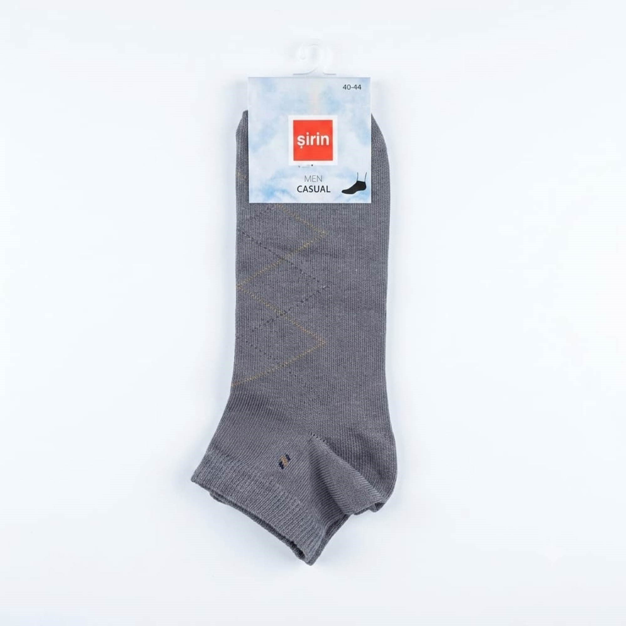 Şirin Patik Casual Ter Emici Çorap Kare Desenli Antrasit Gri Erkek 7010