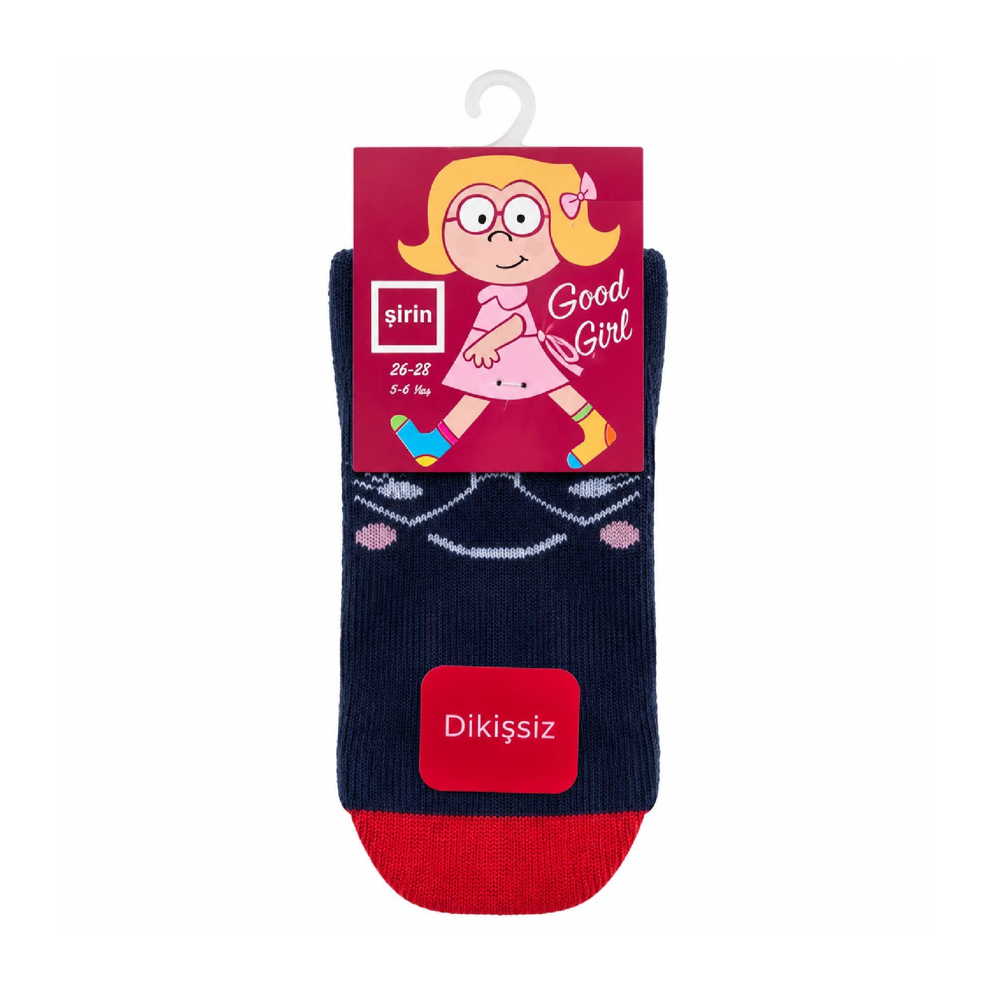 Şirin Dikişsiz Çorap Lacivert  Kız Çocuk  Desenli 5-6 Yaş (26-28 cm) 1305