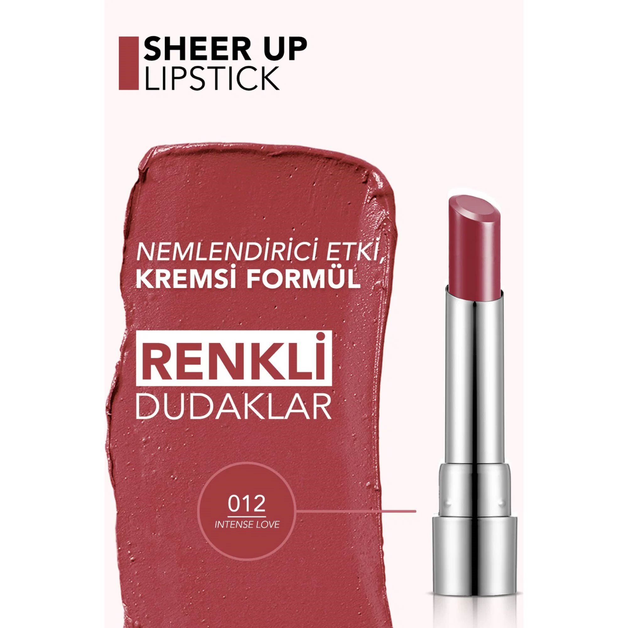 Flormar Sheer Up Lipstick 012 Intense Love