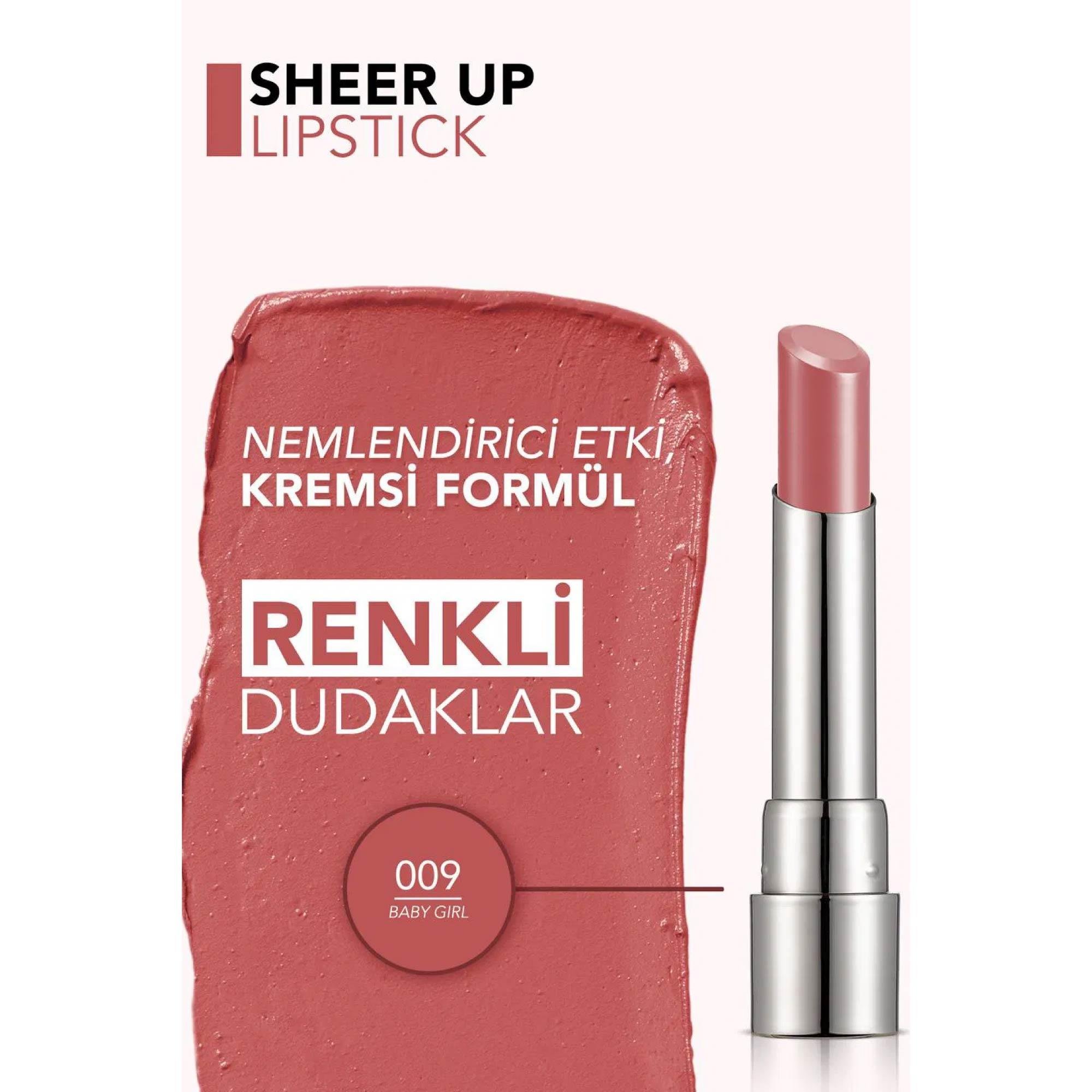 Flormar Sheer Up Lipstick 009 Baby Girl