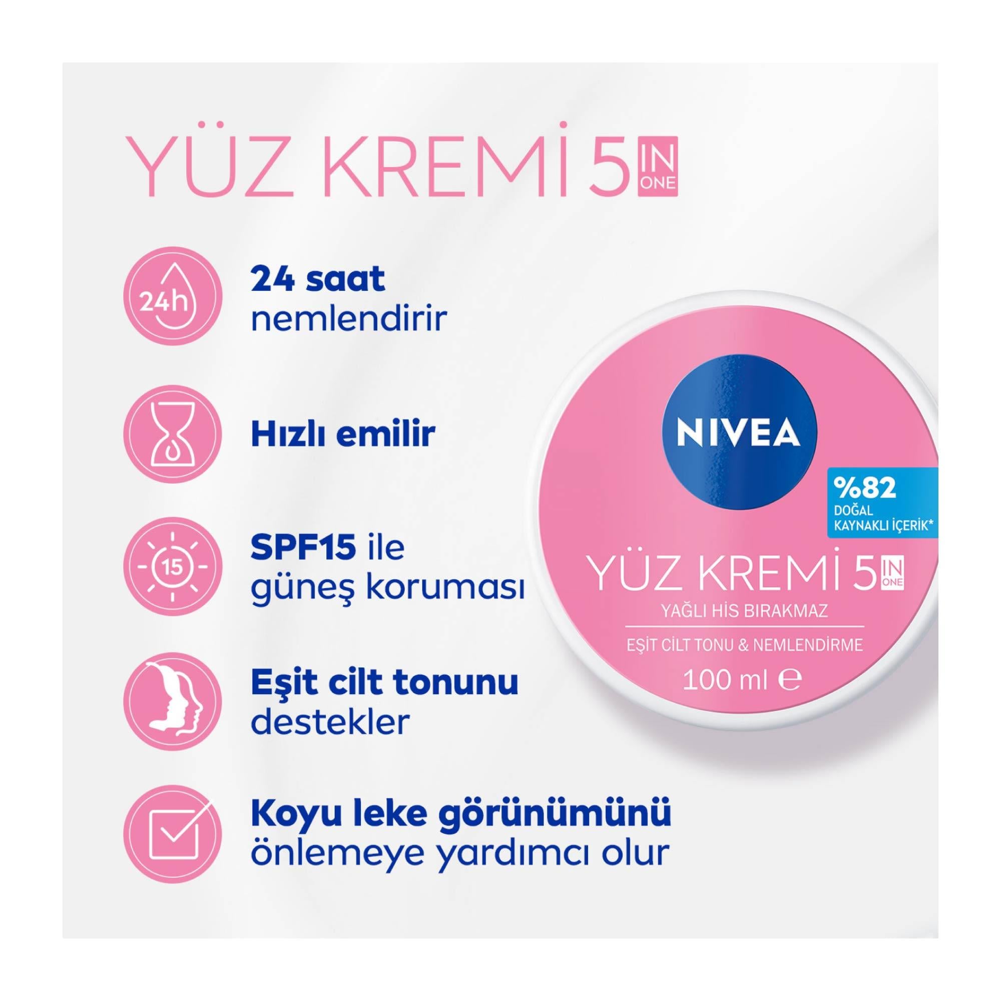 Nivea Eşit Cilt Tonu & Nemlendirme Yüz Kremi  100 ml.
