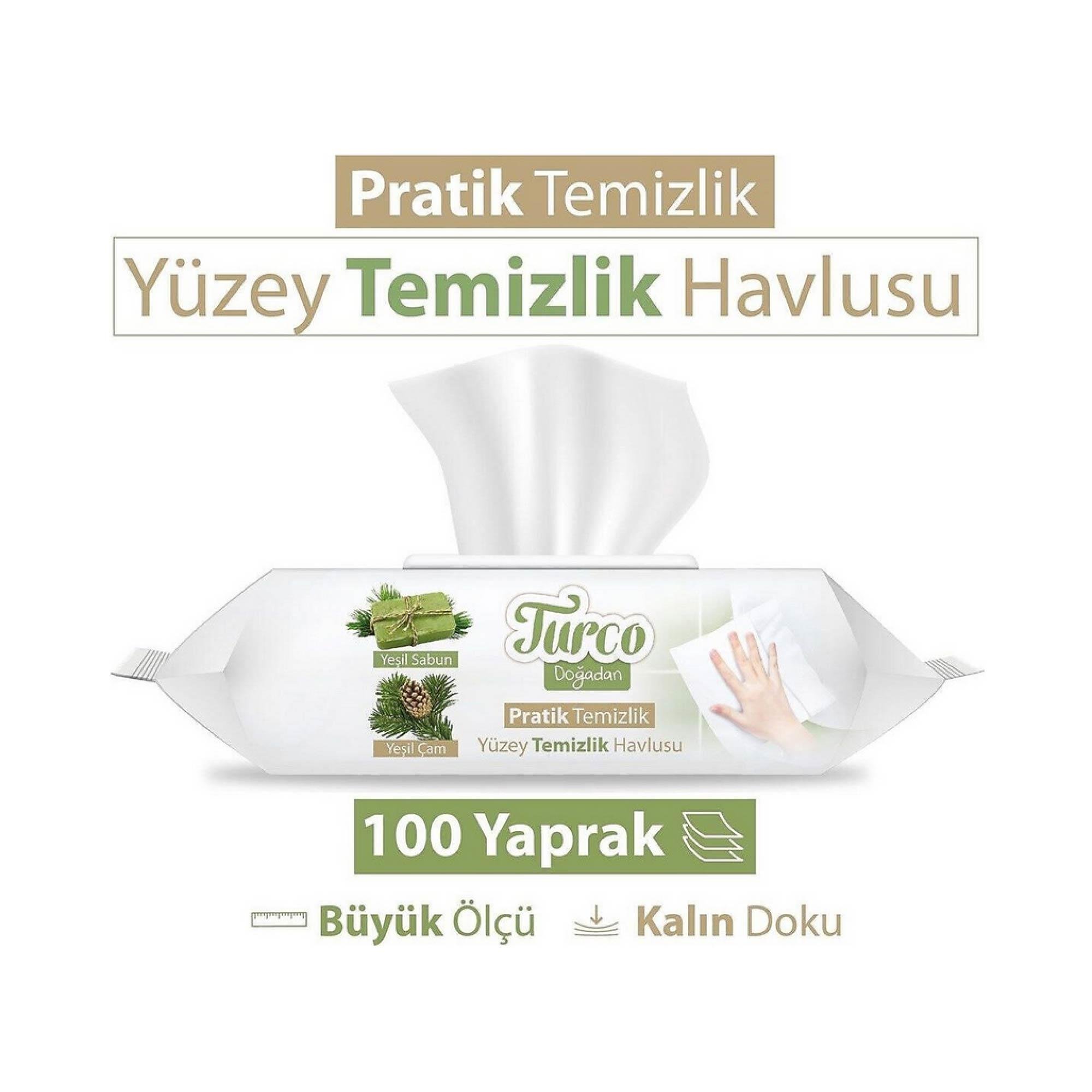 Baby Turco Doğadan Yüzey Temizlik Havlusu 100 Adet