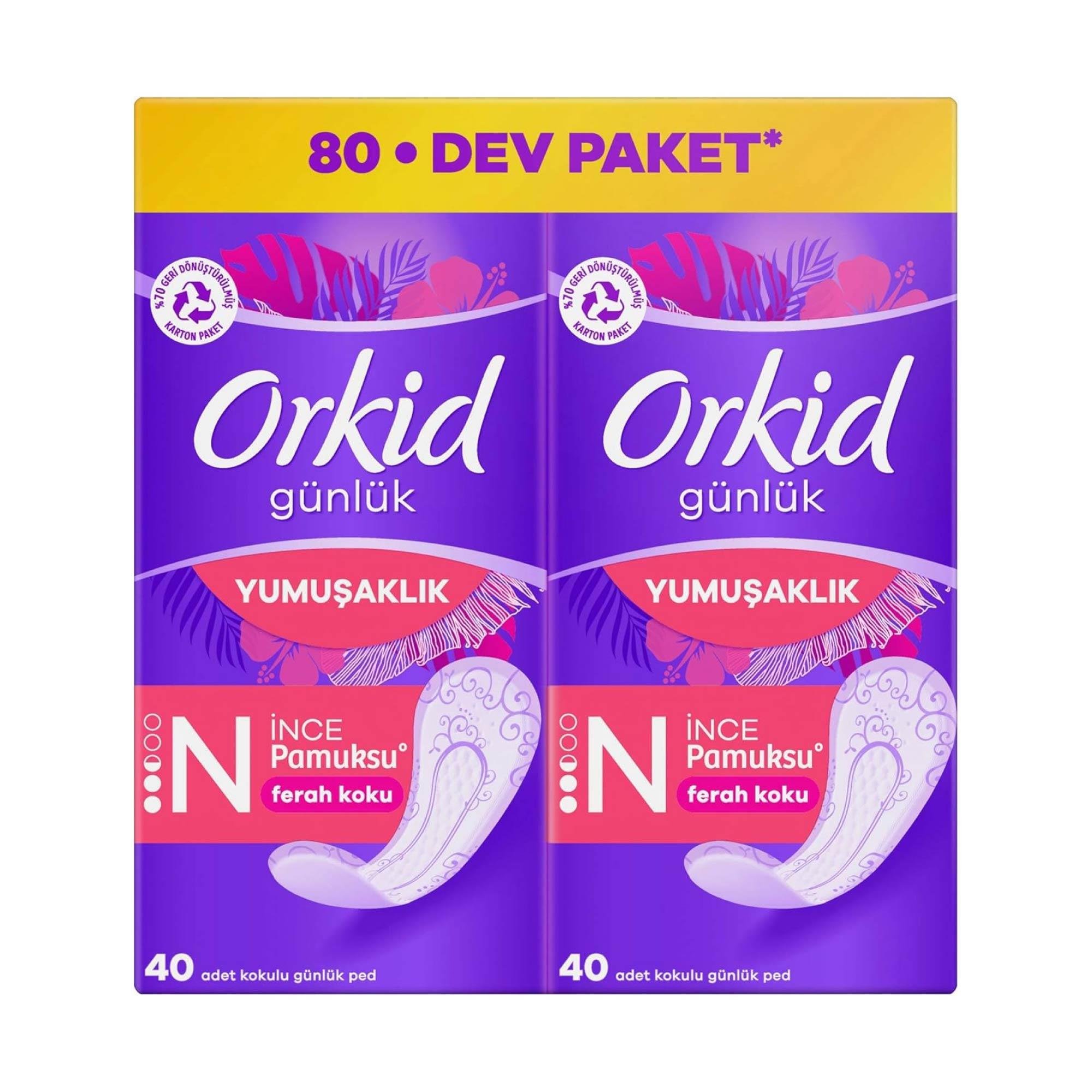 Orkid Extra Koruma Günlük Ped Normal İnce Pamuksu 80 Dev Paket