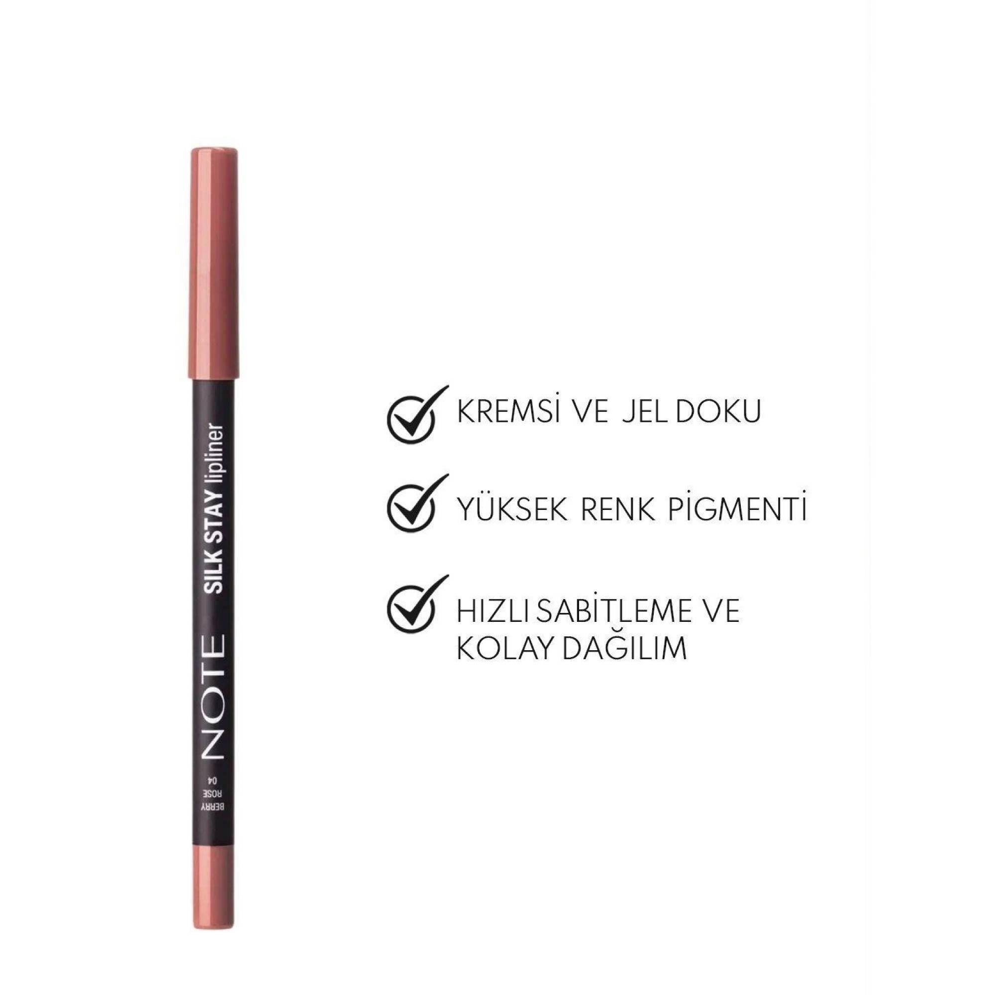 Note Silk Stay Lipliner 04 Berry Rose