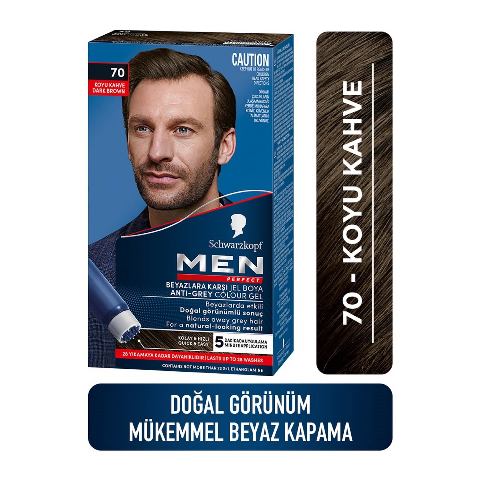 Schwarzkopf Men Perfect Beyazlara Karşı Jel Boya 70 Koyu Kahve