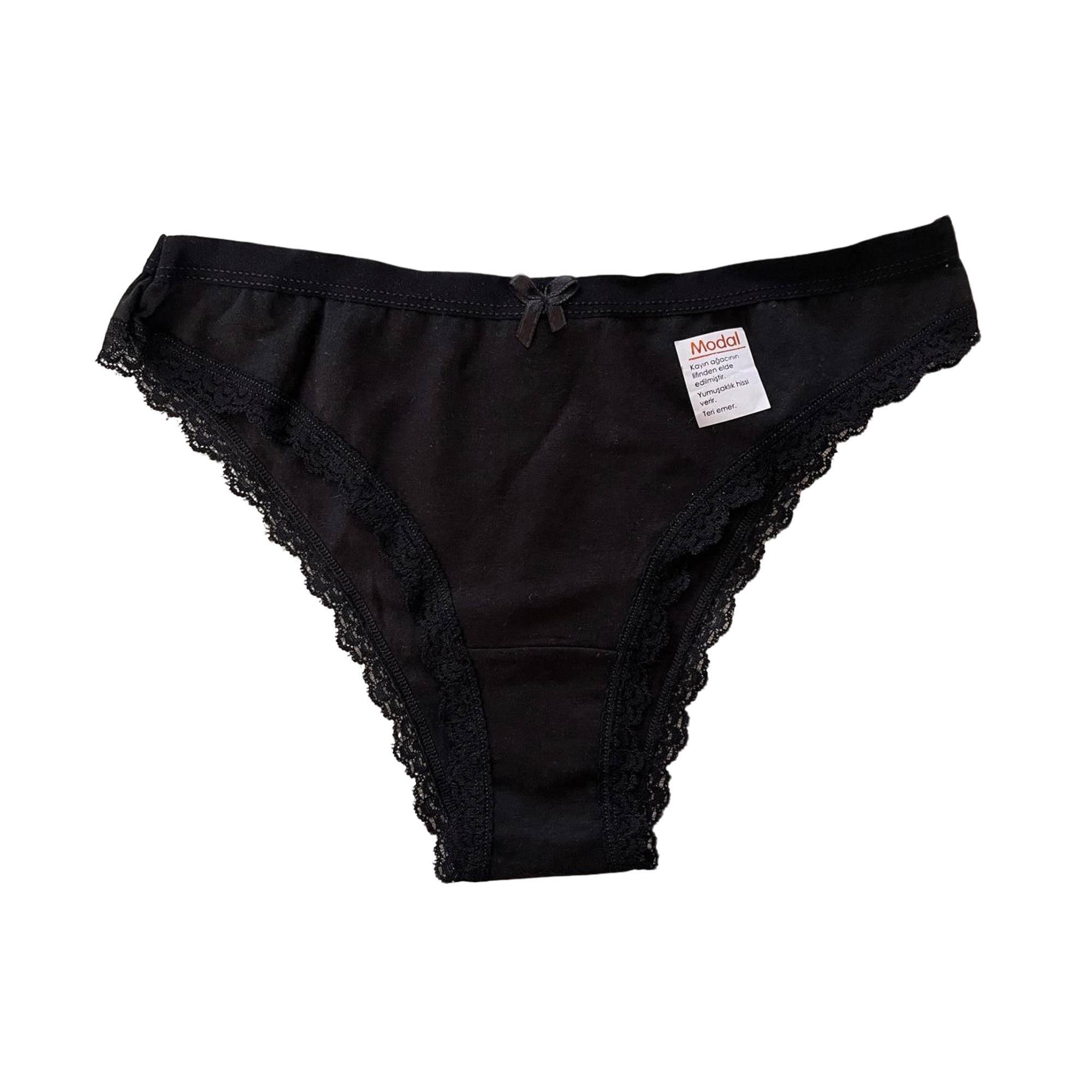 Berrak Kadın Modal Brazilian Dantelli Külot XLarge Siyah 11669