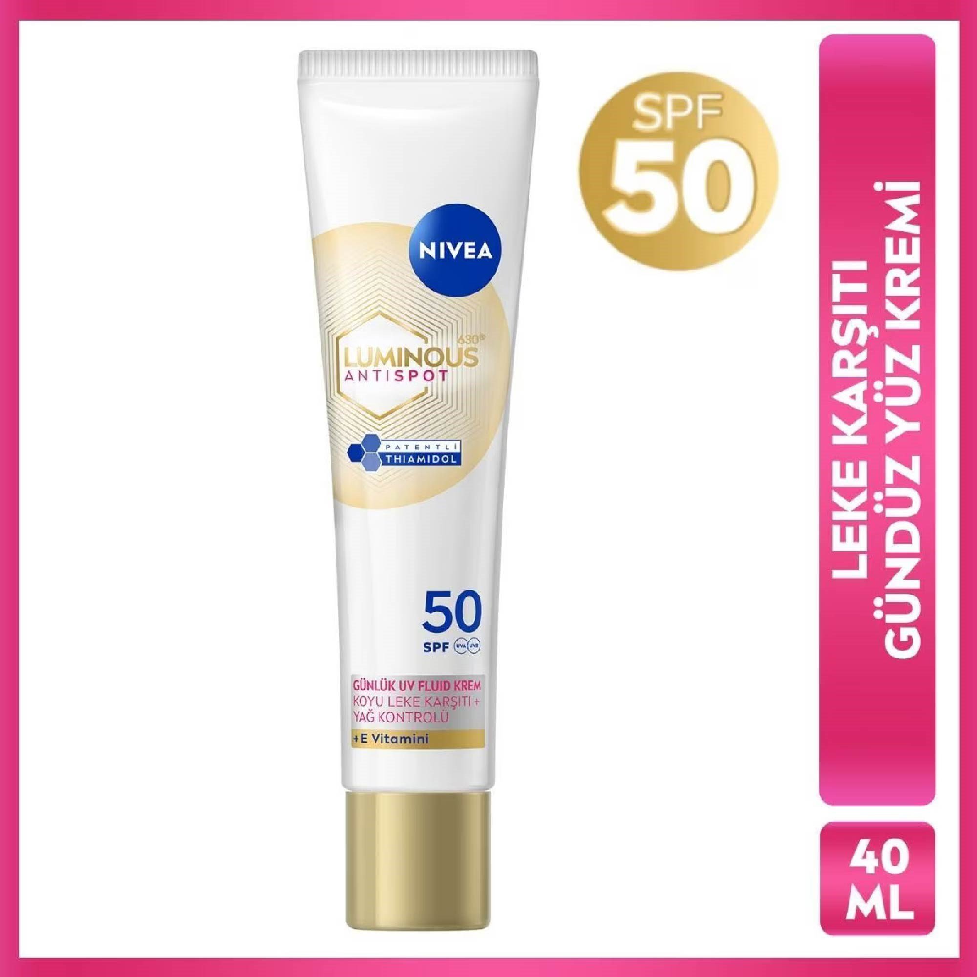 Nivea SPF50 Luminous630 Thiamidol Etkili Leke Karşıtı Güneş Koruyucu Yüz Kremi 40 ml
