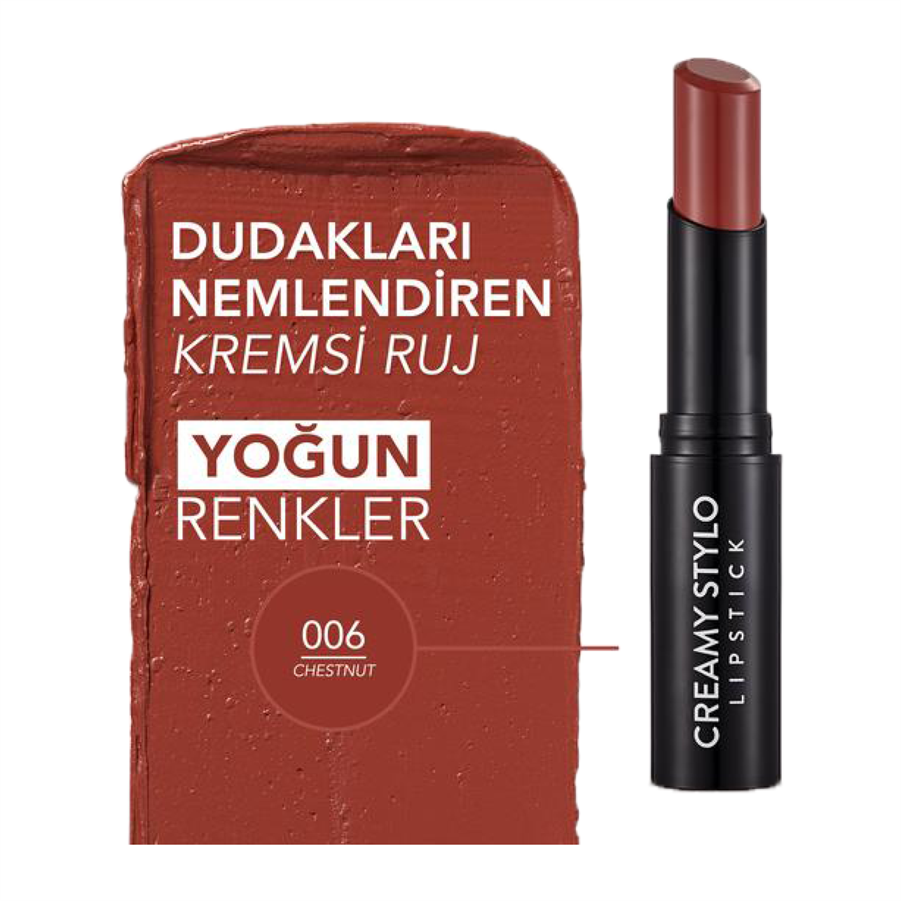 Flormar Creamy Stylo Lipstick 006 Chestnut