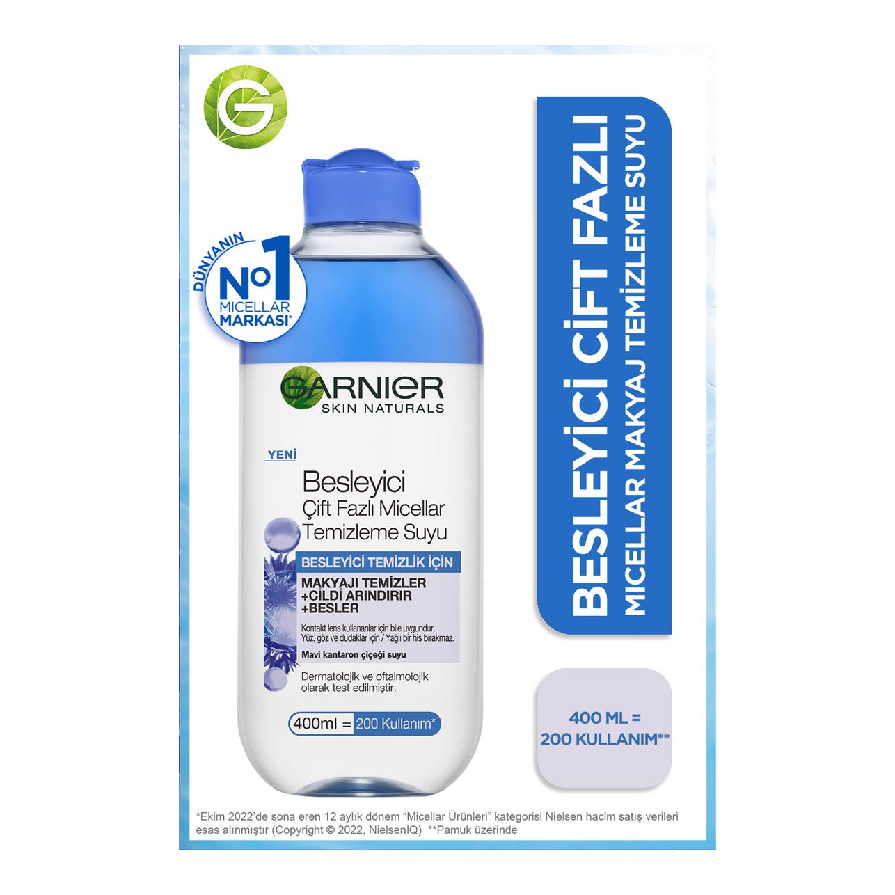 Garnier Besleyici Çift Fazlı Micellar Temizleme Suyu 400ml