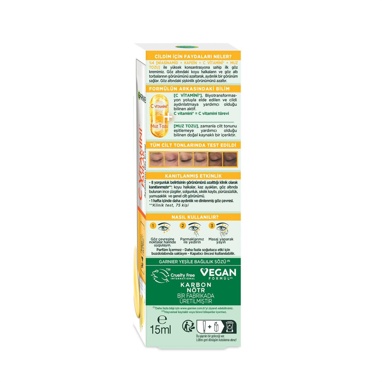 Garnier C Vitamini Parlak  Aydınlatıcı Göz Kremi 30ml