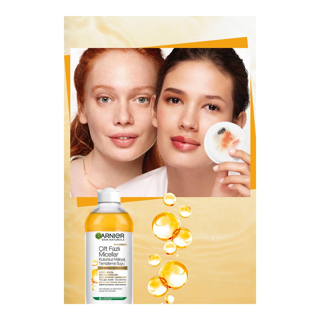 Garnier Çift Fazlı Micellar Kusursuz Makyaj Temizleme Suyu 400 Ml.