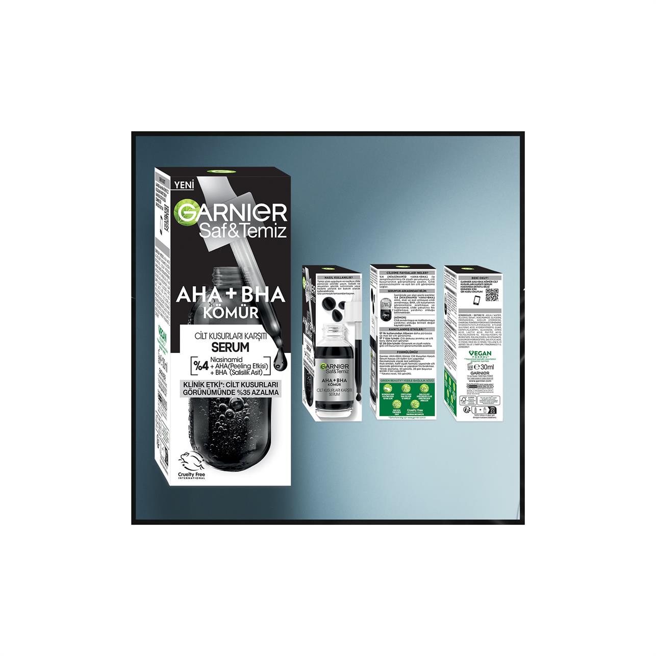 Garnier Cilt Kusurları Karşıtı  AHA+BHA Kömür Serum 30ml