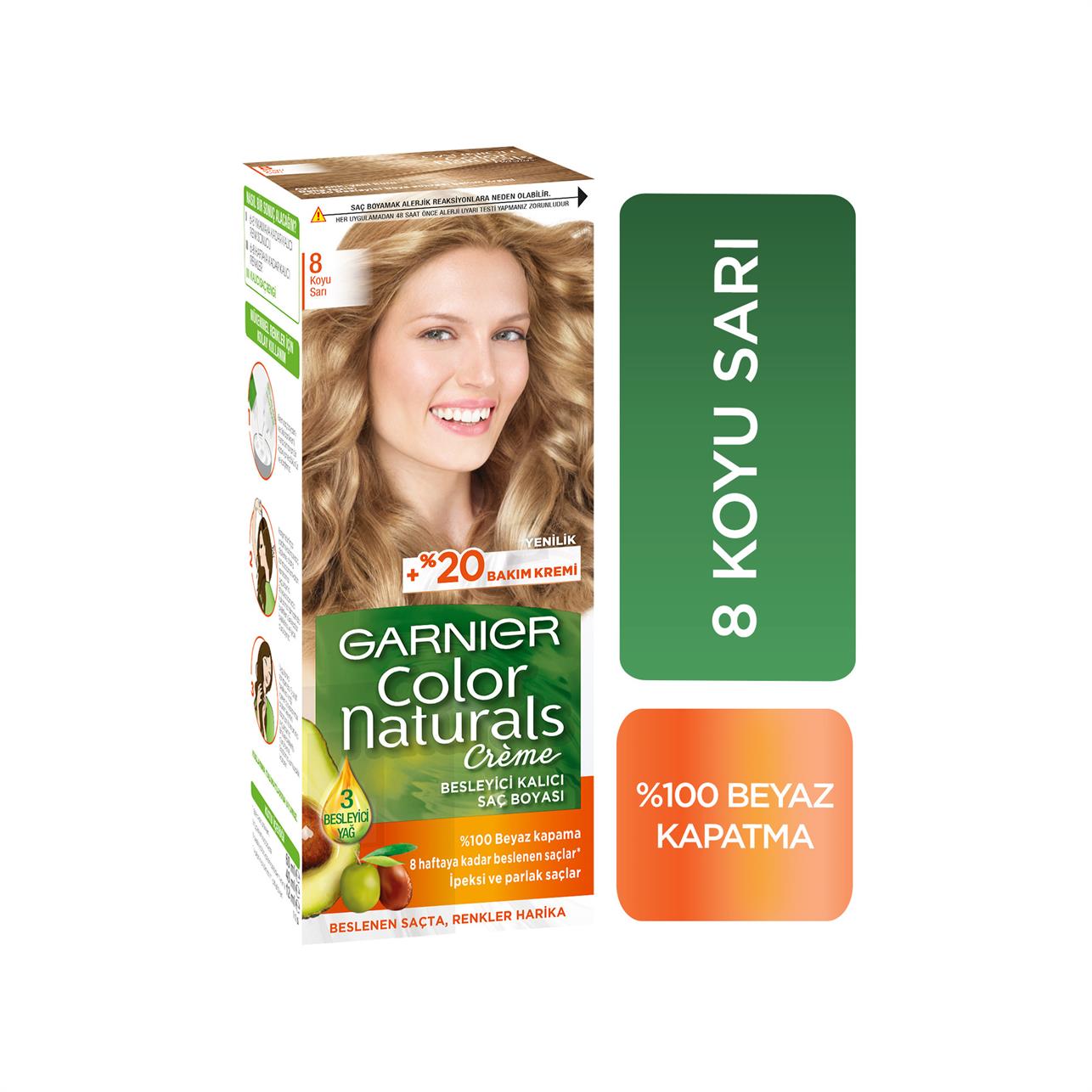 Garnier Color Naturals Creme Saç Boyası Koyu Sarı 8