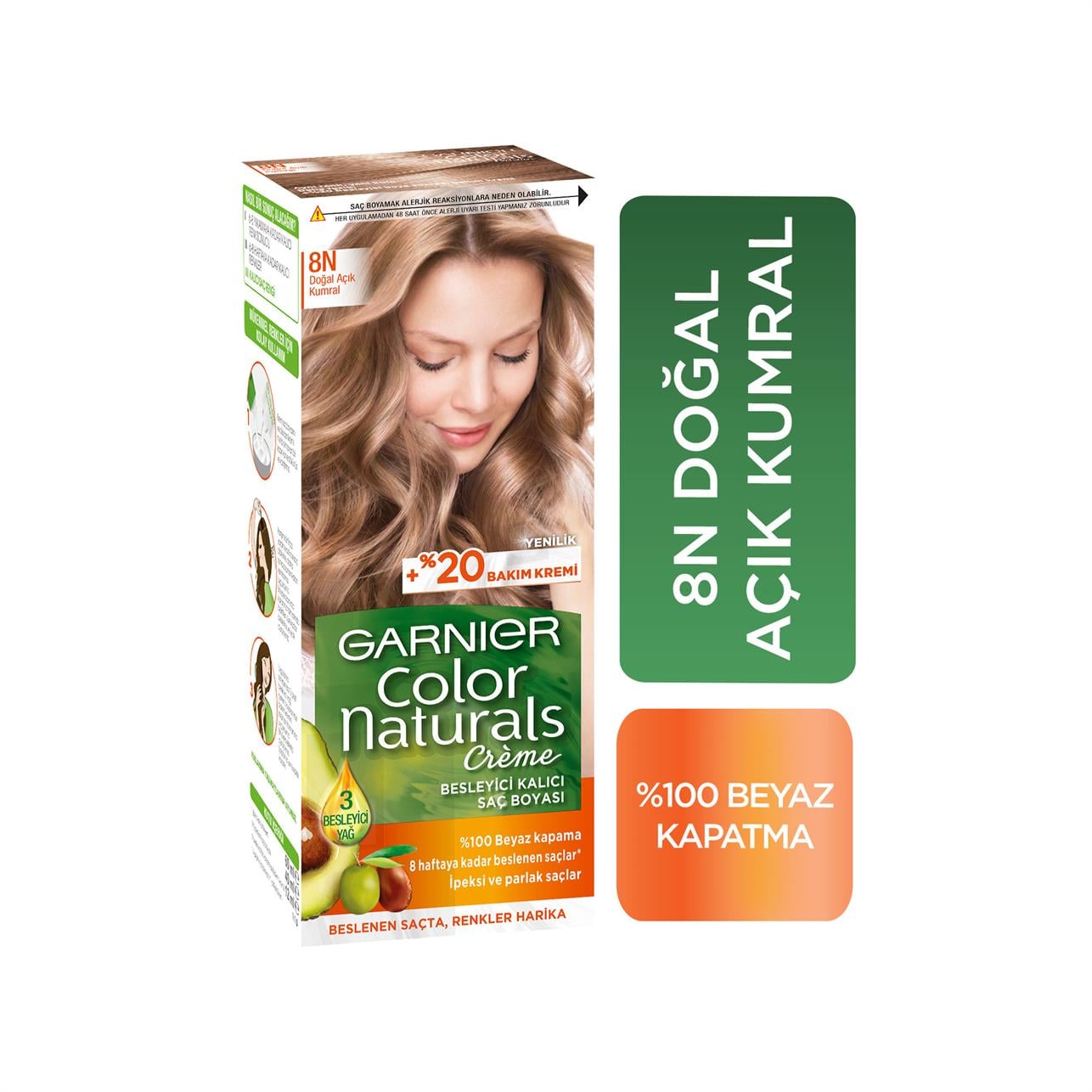 Garnier Color Naturals Creme Saç Boyası Doğal Açık Kumral 8N