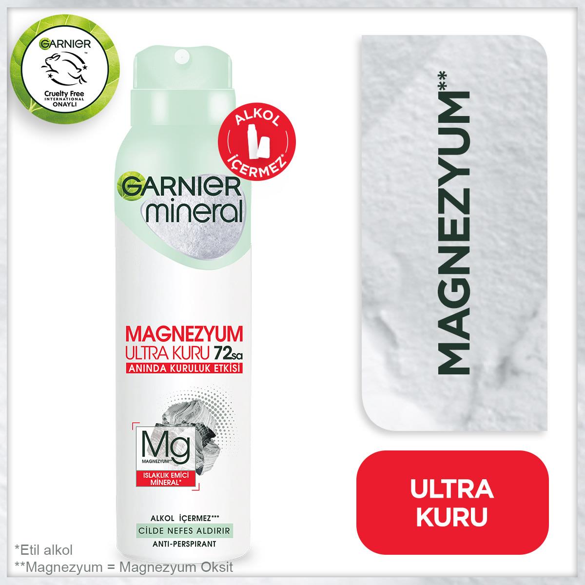 Garnier Deodorant Magnezyum Ultra Kuru Kadın 150ml 