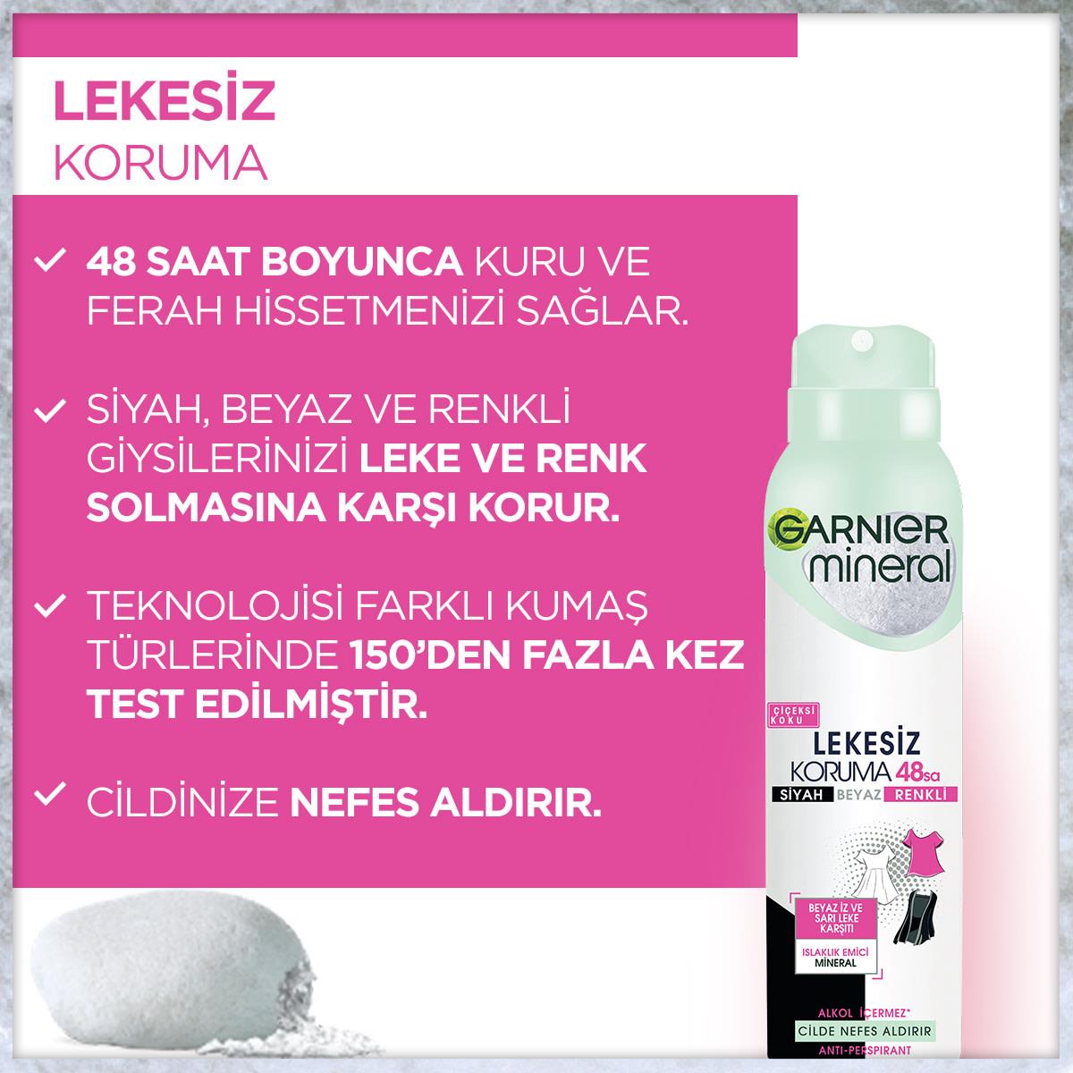 Garnier  Deodorant Mineral Lekesiz Koruma Ferah Koku Kadın150 ml