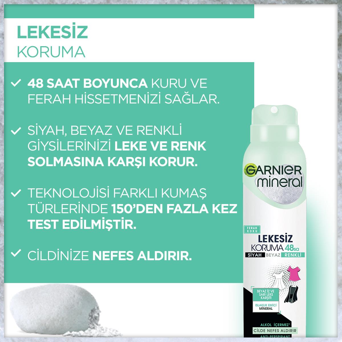 Garnier Deodorant Mineral Lekesiz Koruma Kadın 150 Ml