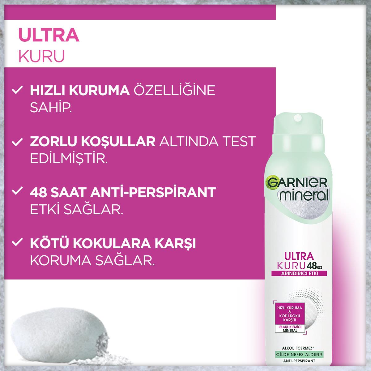 Garnier Deodorant Mineral Ultra Kuru Kadın  150 ml