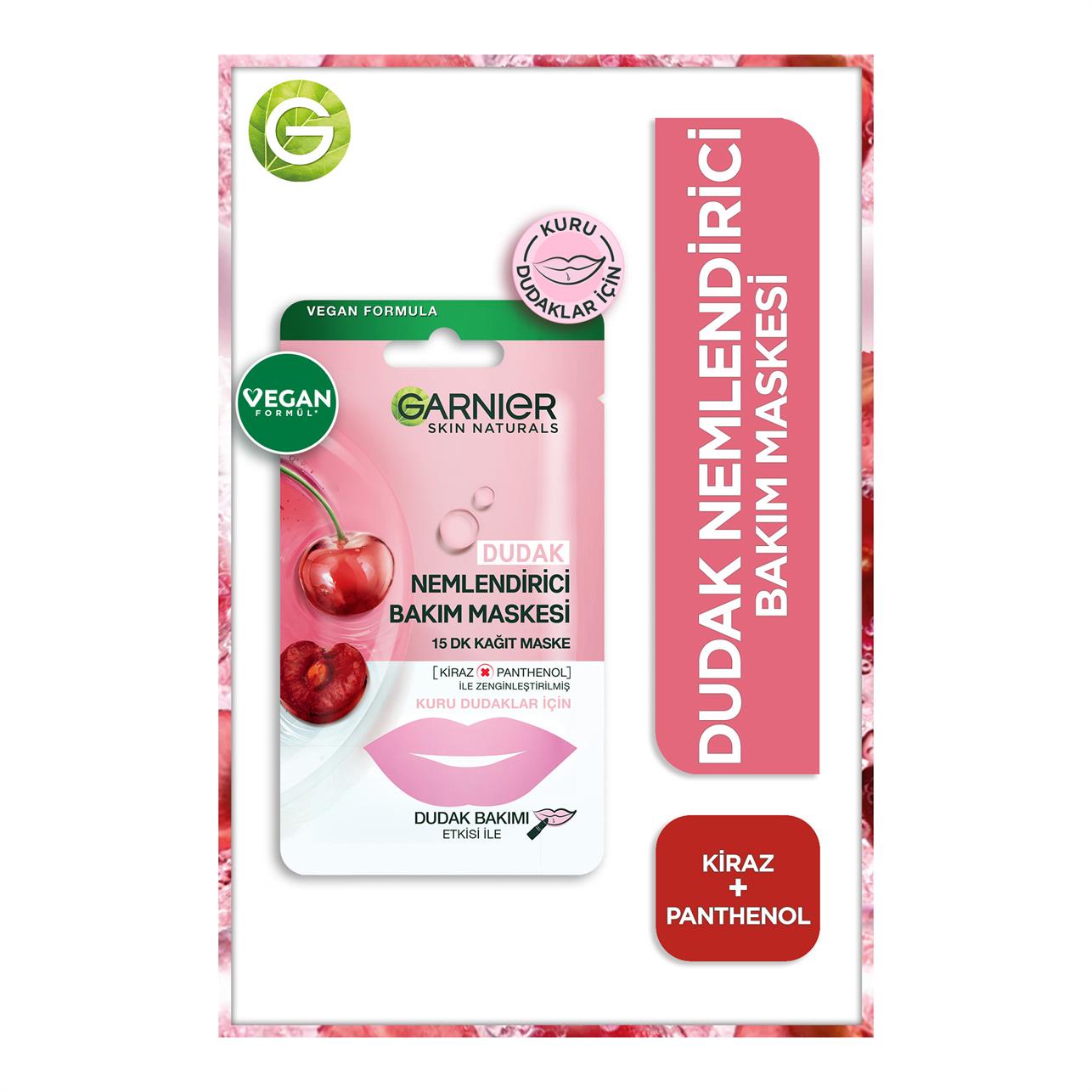 Garnier Dudak Nemlendirici Bakım Kağıt Maske Kuru Dudaklar İçin