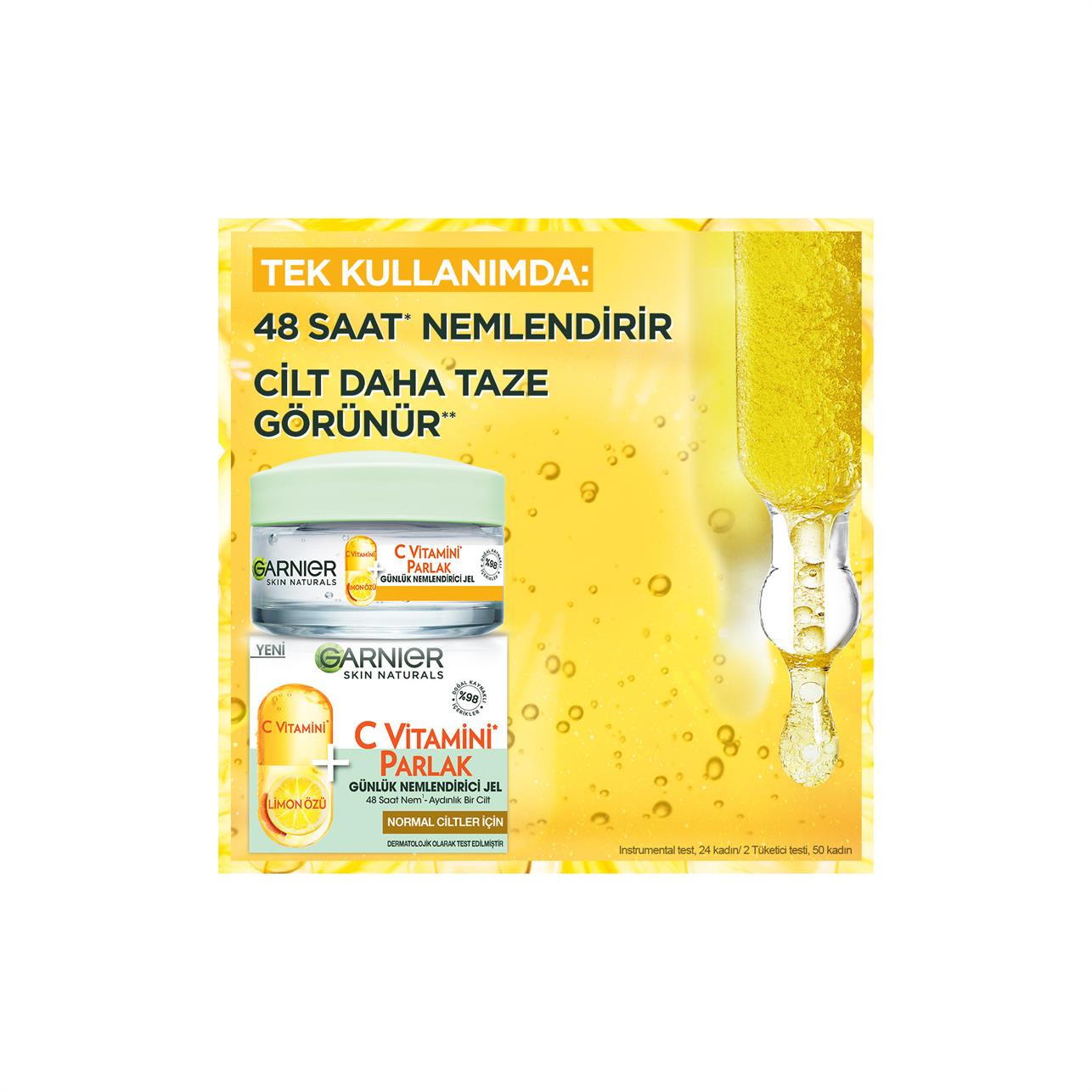 Garnier Günlük Nemlendirici Jel C Vitamini Parlak Normal Cilt 50ml