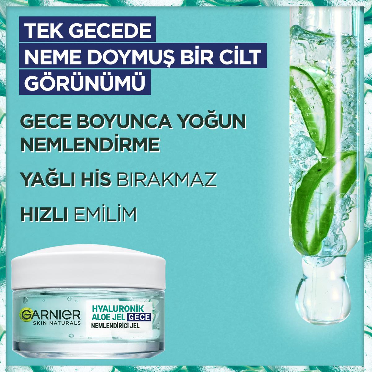 Garnier Hyaluronik Aloe Gece Nemlendirici Jel 50 ml