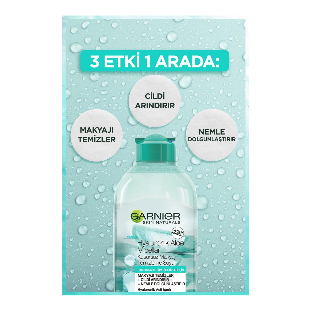 Garnier Hyaluronik Aloe Micellar Kusursuz Makyaj Temizleme Suyu Hassas ve Tüm Ciltler  400ml