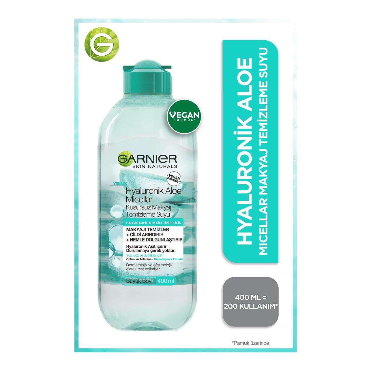 Garnier Hyaluronik Aloe Micellar Kusursuz Makyaj Temizleme Suyu Hassas ve Tüm Ciltler  400ml