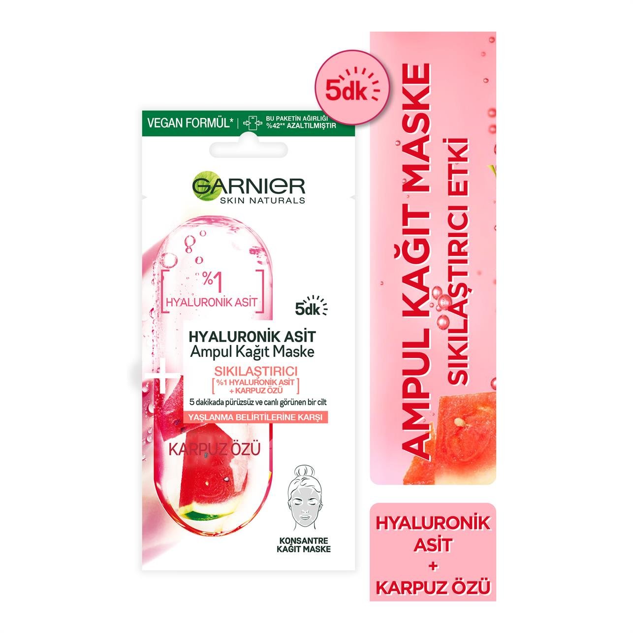 Garnier Hyaluronik Asit Ampul Kağıt Maske Sıkılaştırıcı