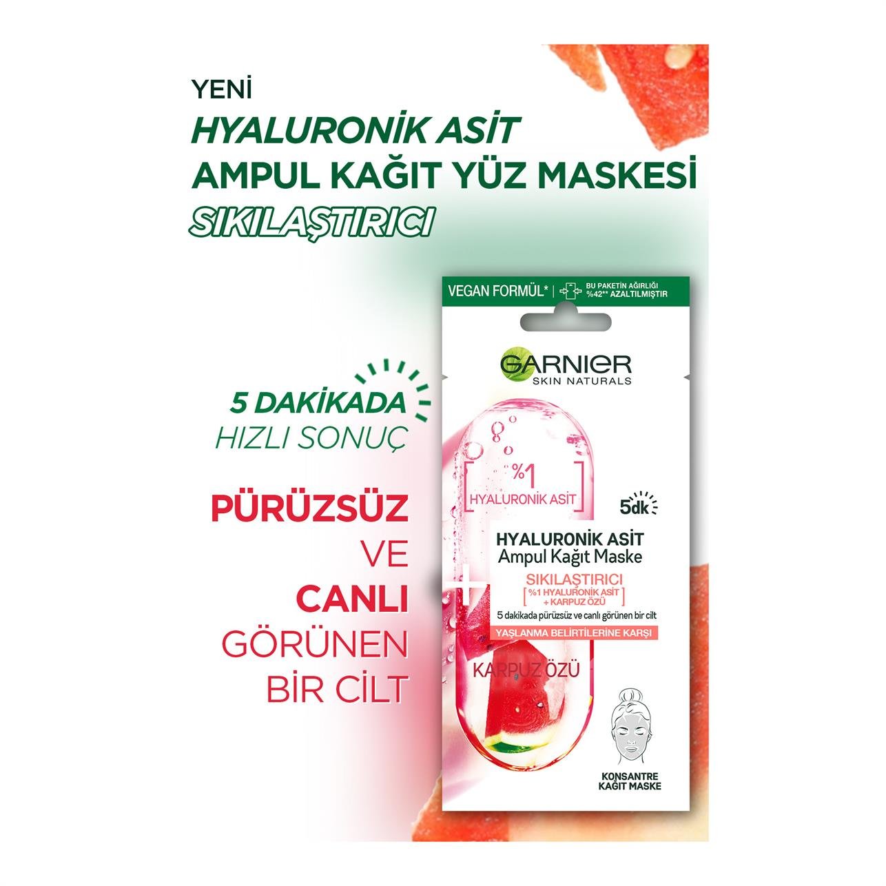 Garnier Hyaluronik Asit Ampul Kağıt Maske Sıkılaştırıcı