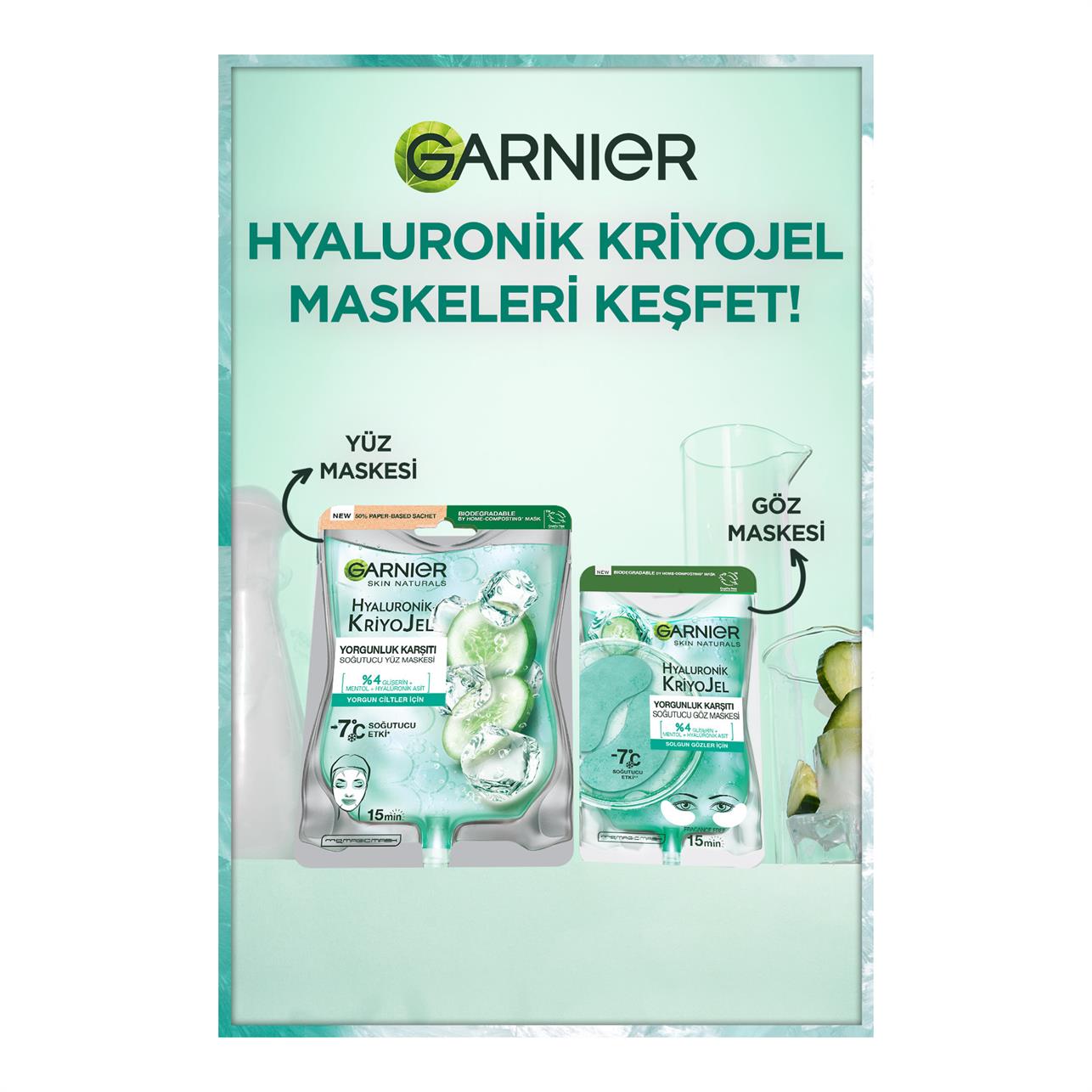 Garnier Hyaluronik Kriyo Jel Yorgunluk Karşıtı Kağıt Göz Maskesi