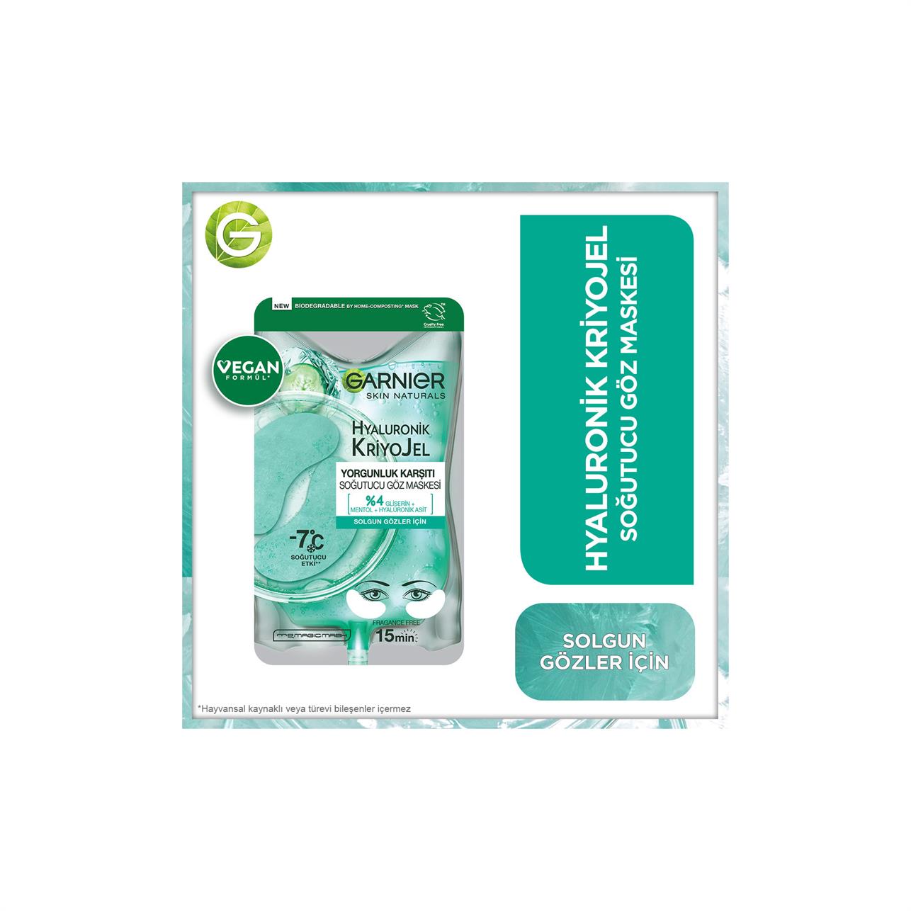 Garnier Hyaluronik Kriyo Jel Yorgunluk Karşıtı Kağıt Göz Maskesi
