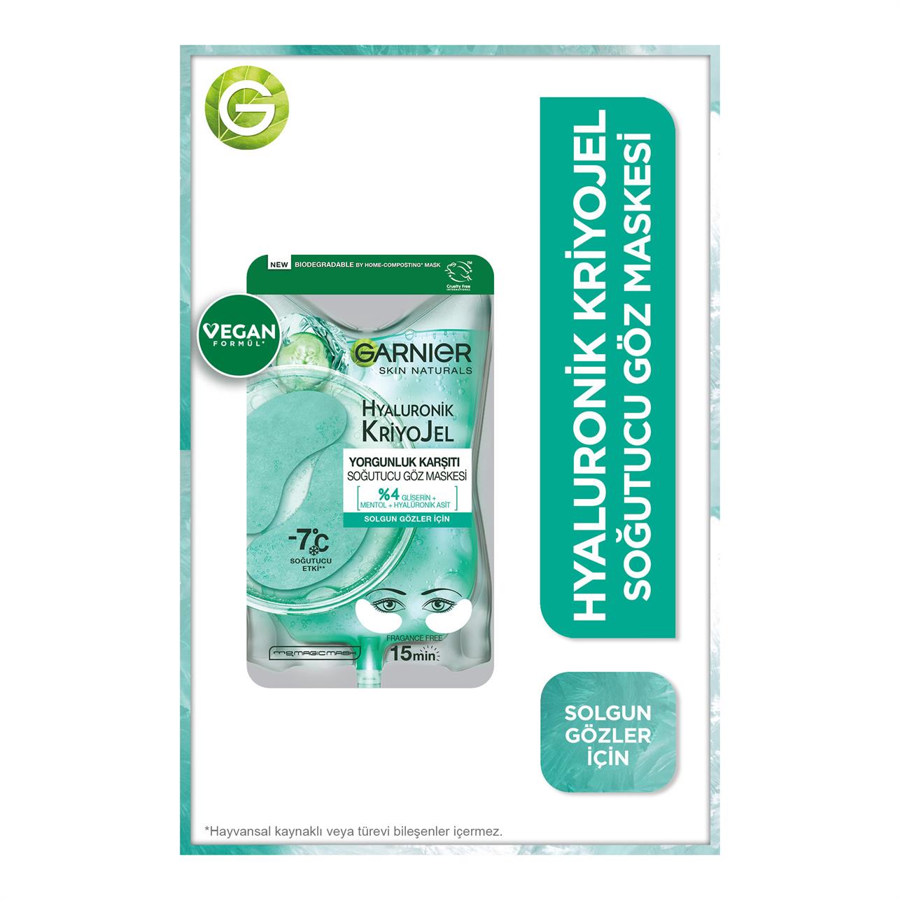 Garnier Hyaluronik Kriyo Jel Yorgunluk Karşıtı Kağıt Göz Maskesi