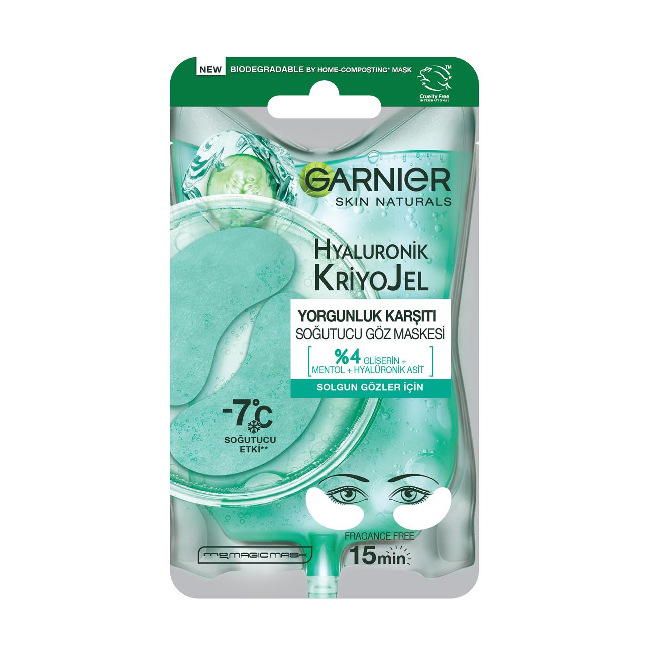Garnier Hyaluronik Kriyo Jel Yorgunluk Karşıtı Kağıt Göz Maskesi