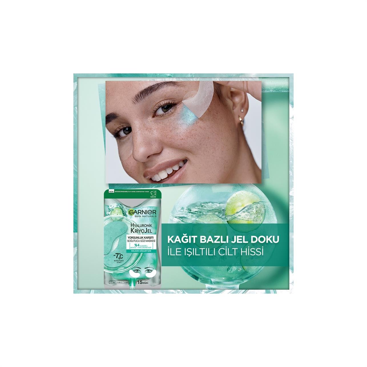 Garnier Hyaluronik Kriyo Jel Yorgunluk Karşıtı Kağıt Göz Maskesi