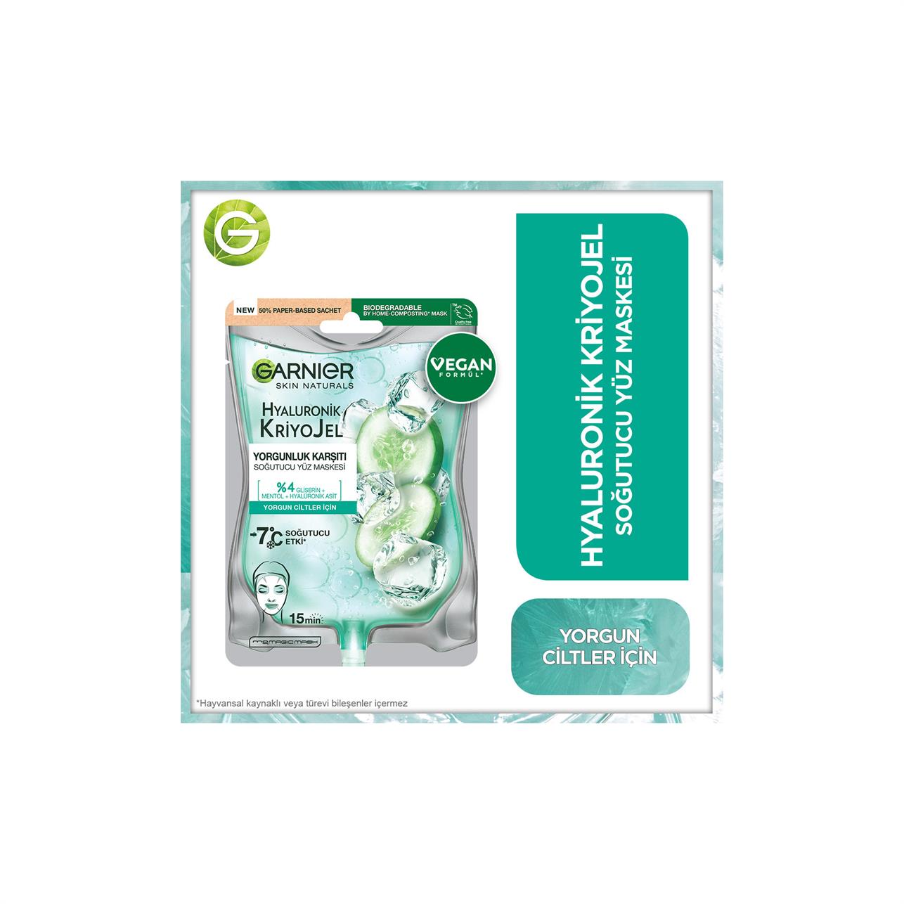 Garnier Hyaluronik Kriyo Jel Yorgunluk Karşıtı Soğutucu Yüz Maskesi