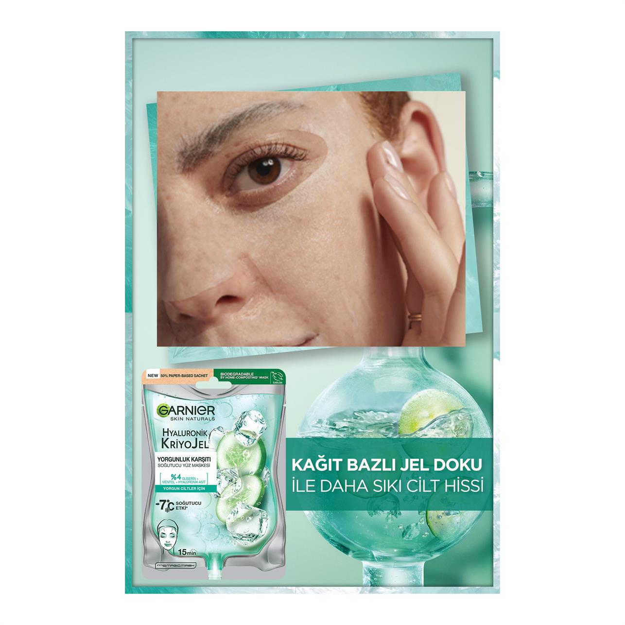 Garnier Hyaluronik Kriyo Jel Yorgunluk Karşıtı Soğutucu Yüz Maskesi