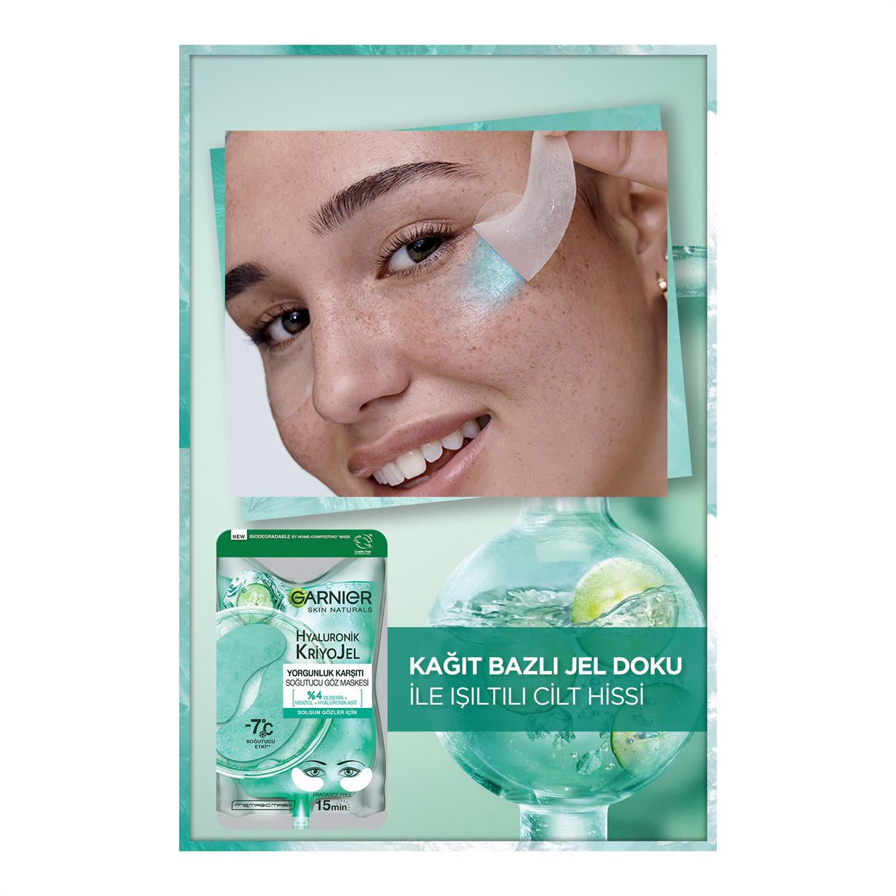 Garnier Hyaluronik Kriyo Jel Yorgunluk Karşıtı Kağıt Göz Maskesi