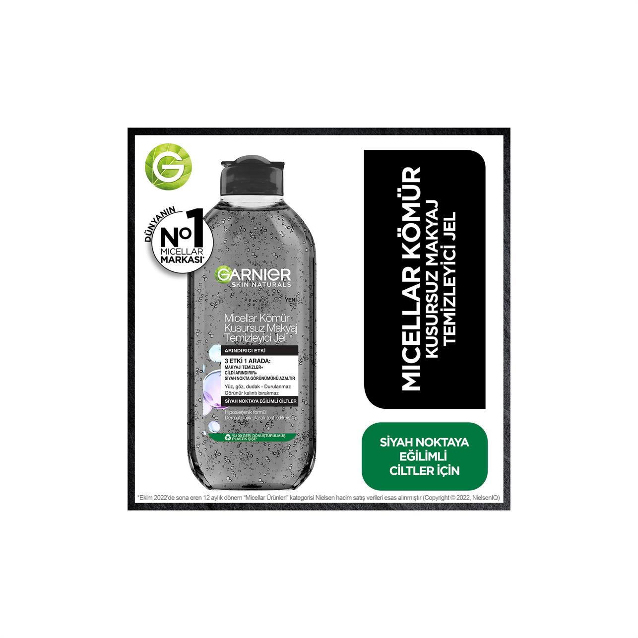 Garnier Micellar Kömür Kusursuz Makyaj Temizleme Jeli 400 ml.