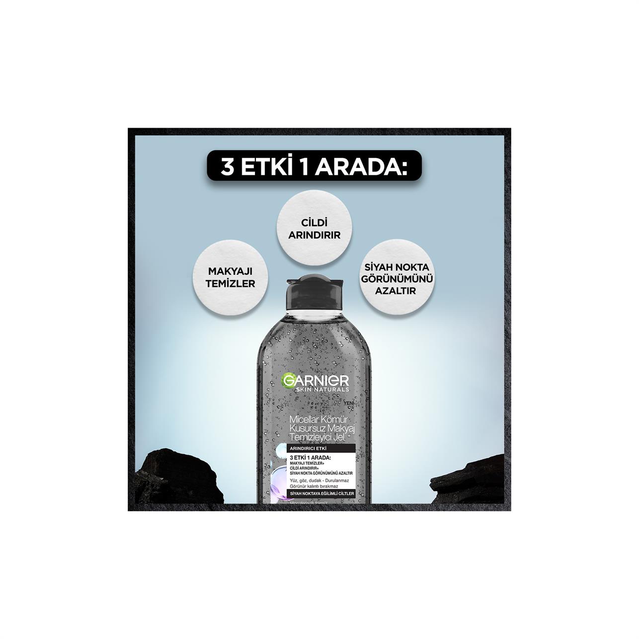 Garnier Micellar Kömür Kusursuz Makyaj Temizleme Jeli 400 ml.